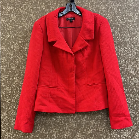 🔥🔥🔥NEW Ann Taylor Red Wool-Blended Blazer Jacket - Picture 4 of 7